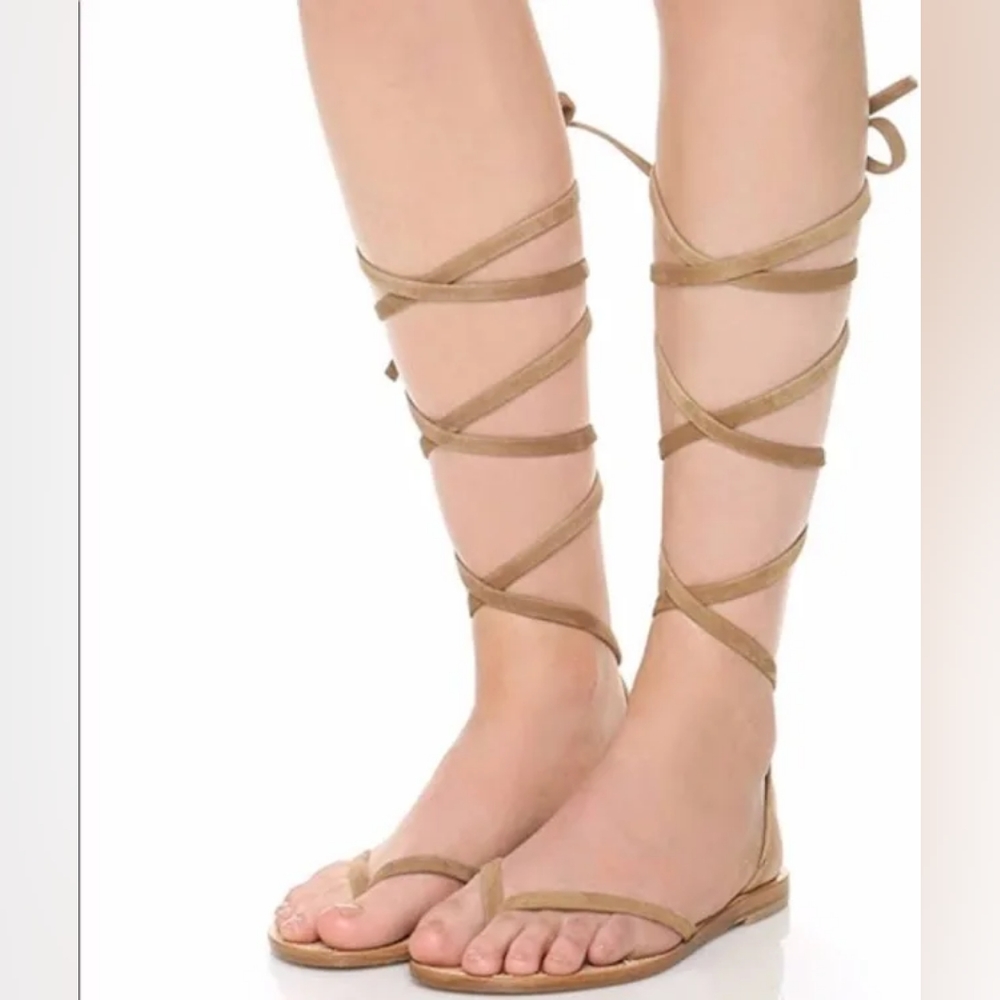 Cornetti Leather Ankle Wrap Sandals Lace Up Elia Gladiator Italian Slides 39
